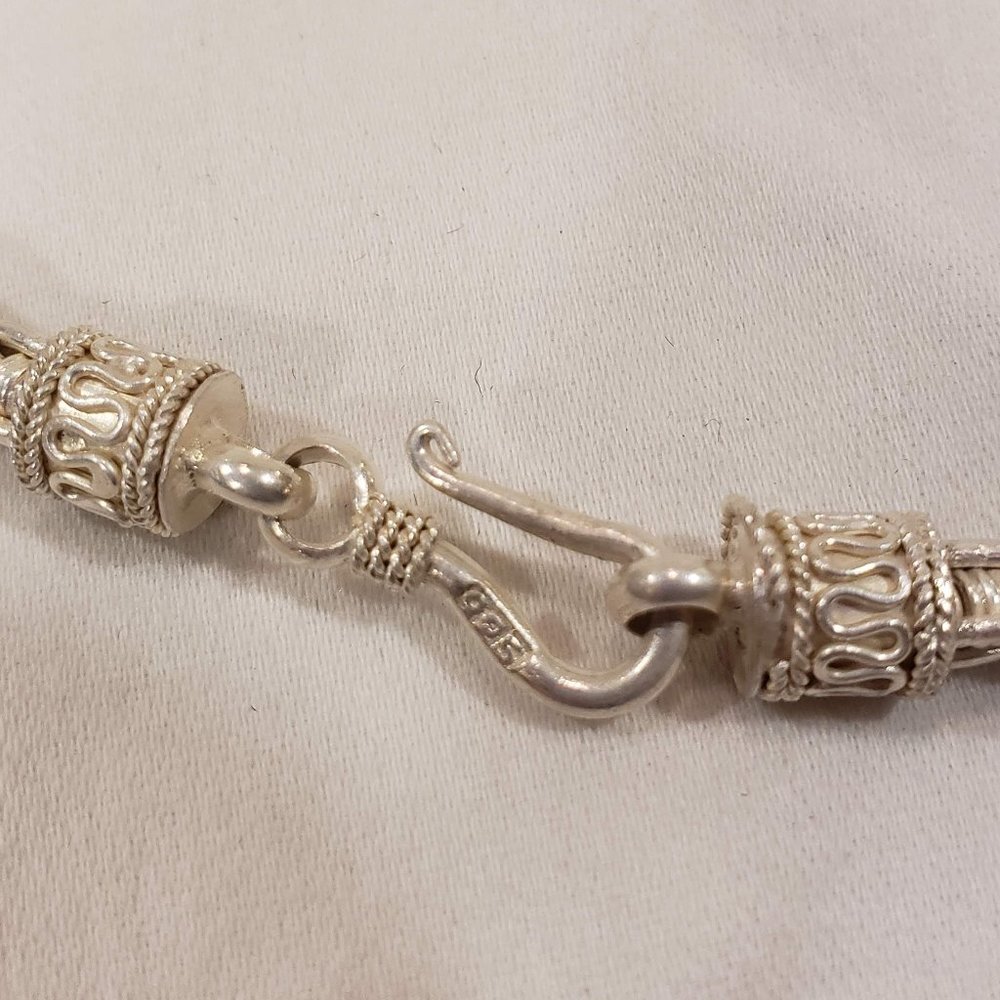 Sterling Silver Interlocking Chandi Weave Link Br… - image 4